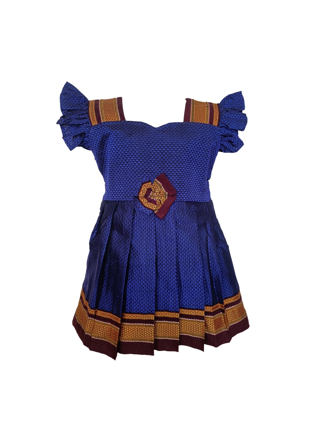 

BAESD Infant Girls Self Design Fit and Flare Cotton Ethnic Dresses, Navy blue