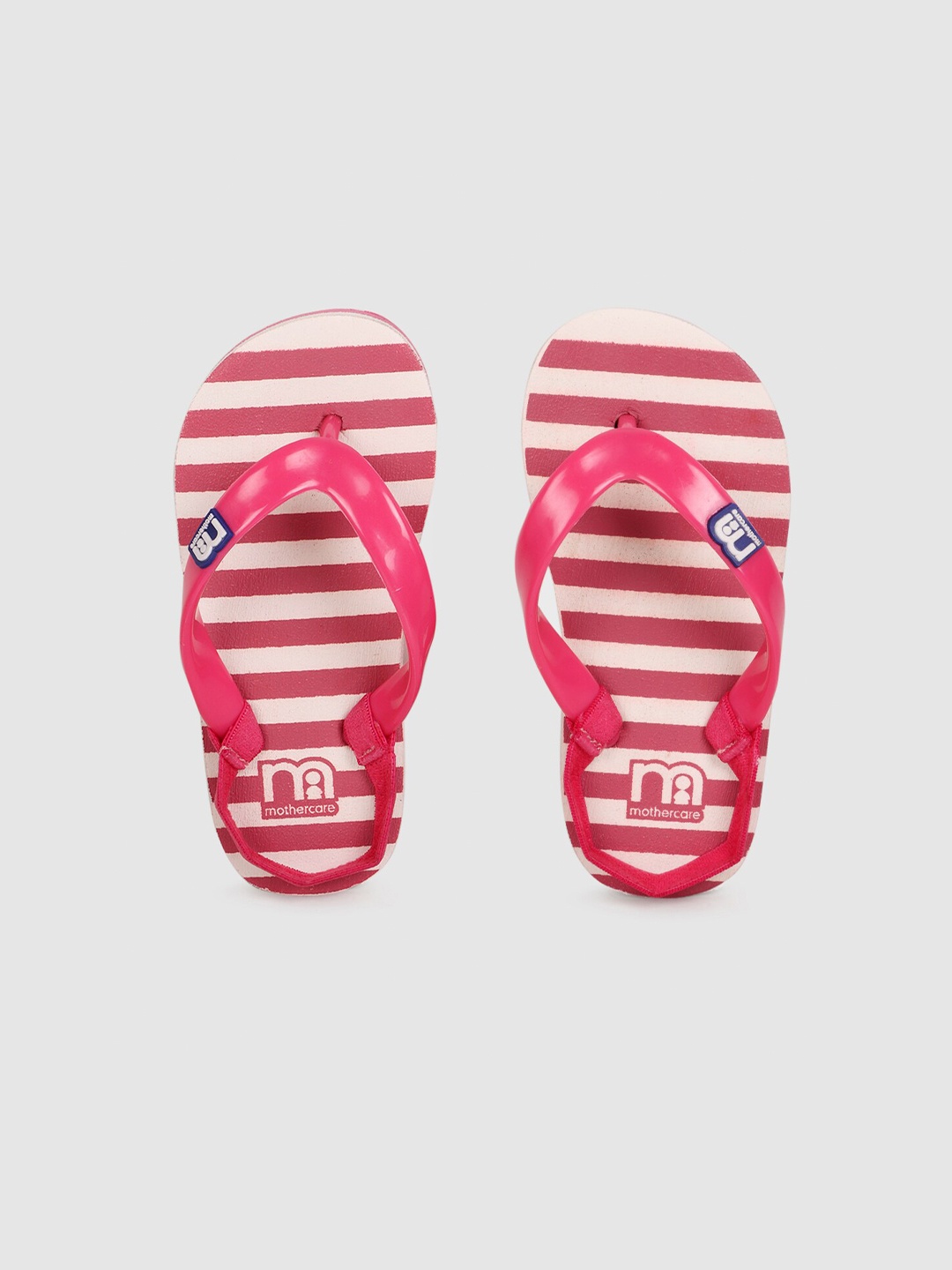 

mothercare Girls Striped Thong Flip-Flops, Pink