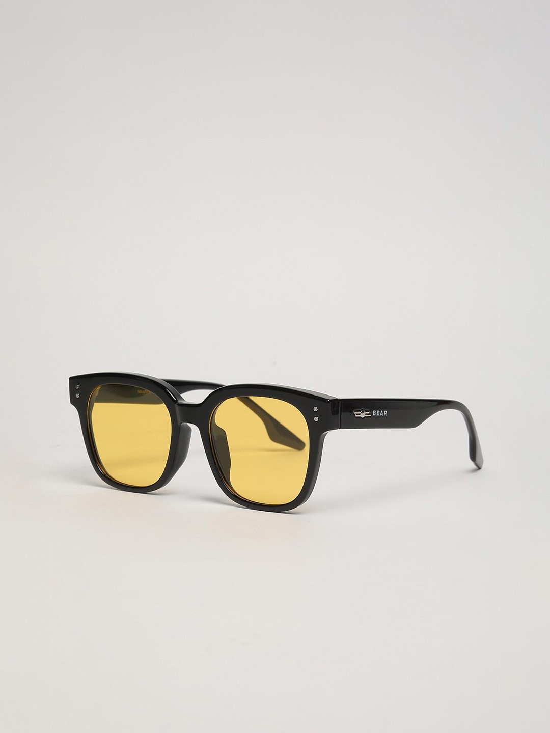 

THE BEAR HOUSE Men Square Sunglasses BSG-PVLSE-BK, Yellow