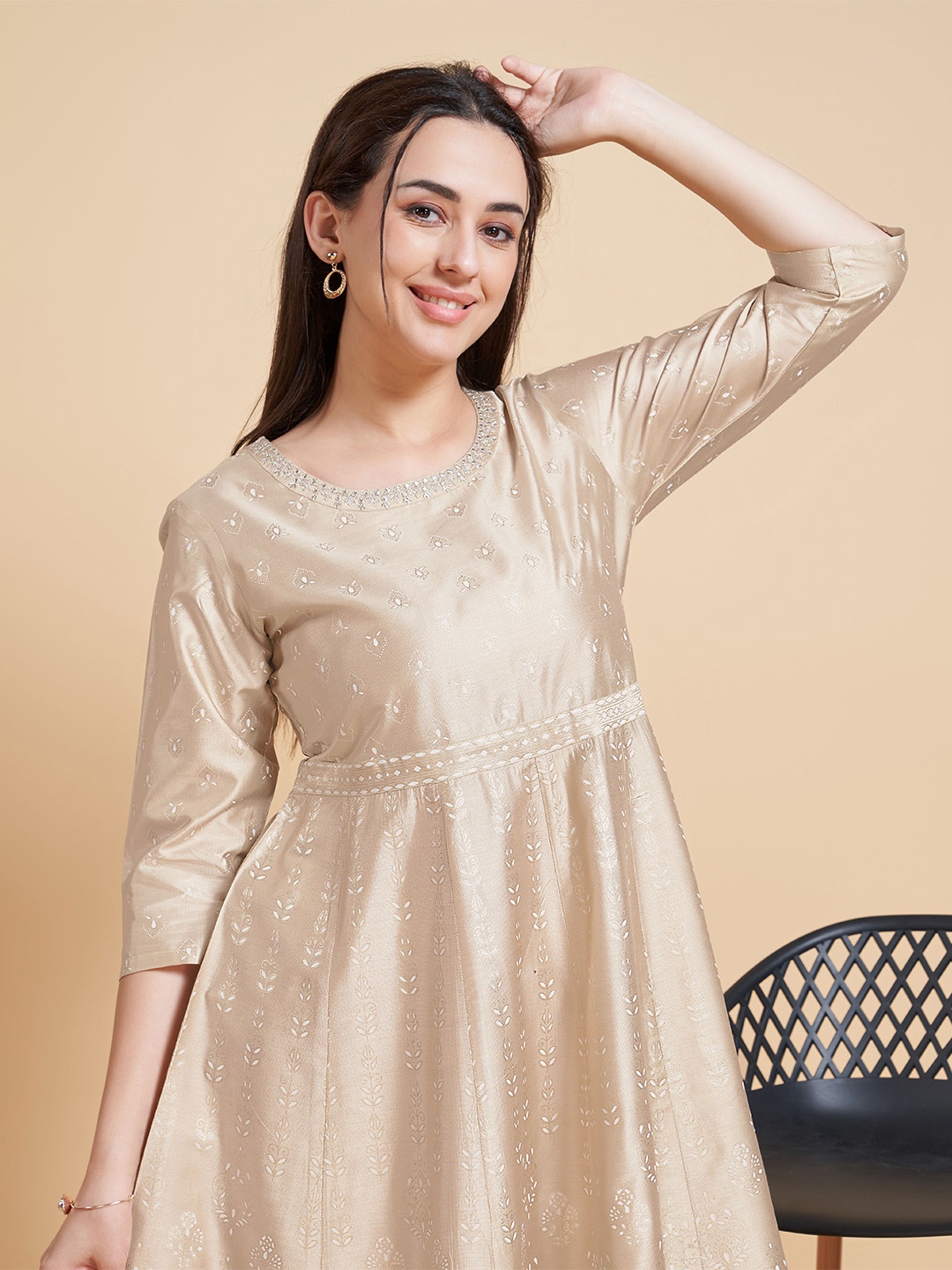 

Ishin Ethnic Motifs Printed Anarkali Kurta, Magenta