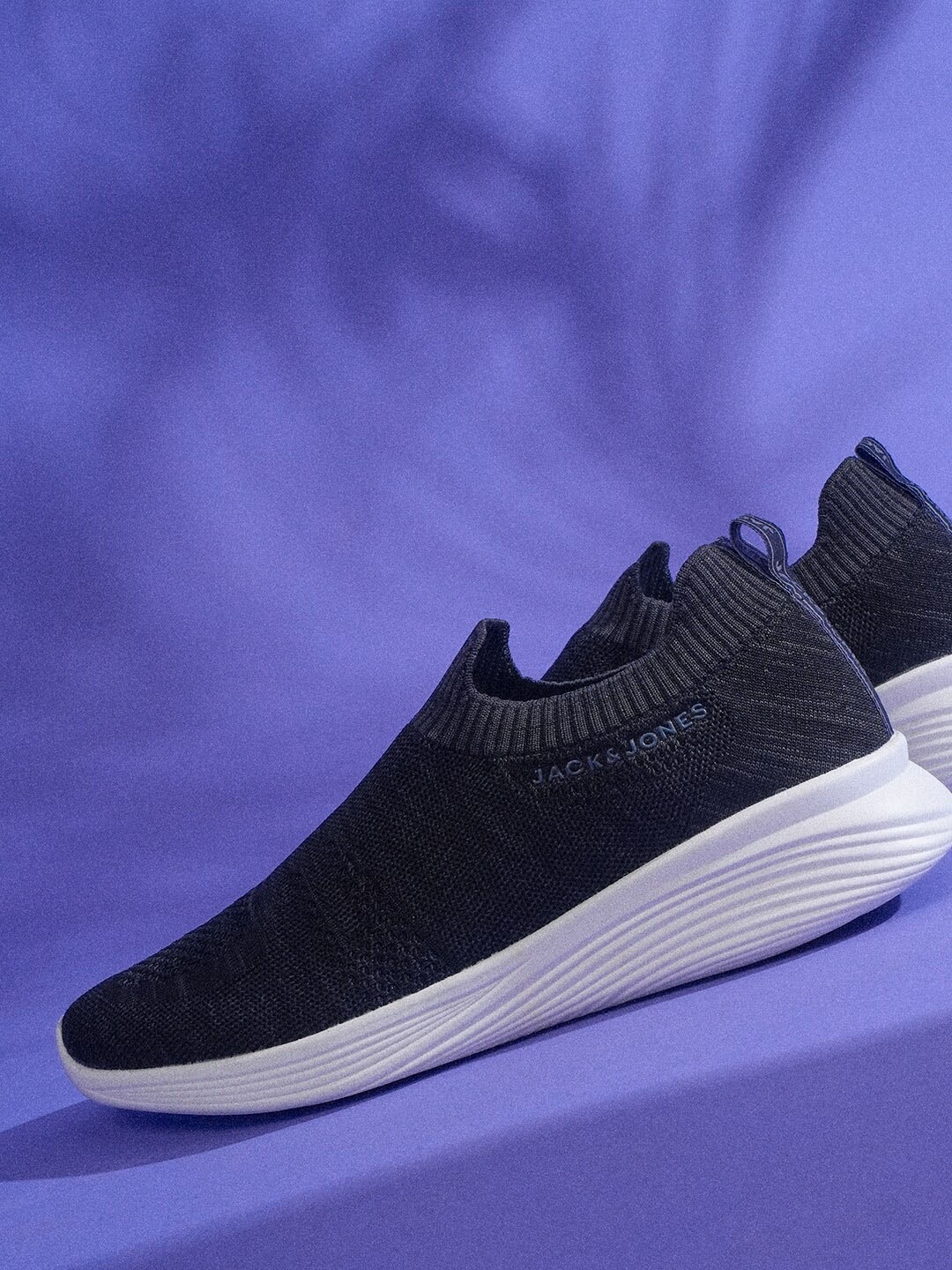 

Jack & Jones Men Textured Memory Foam Slip-On Sneakers, Black