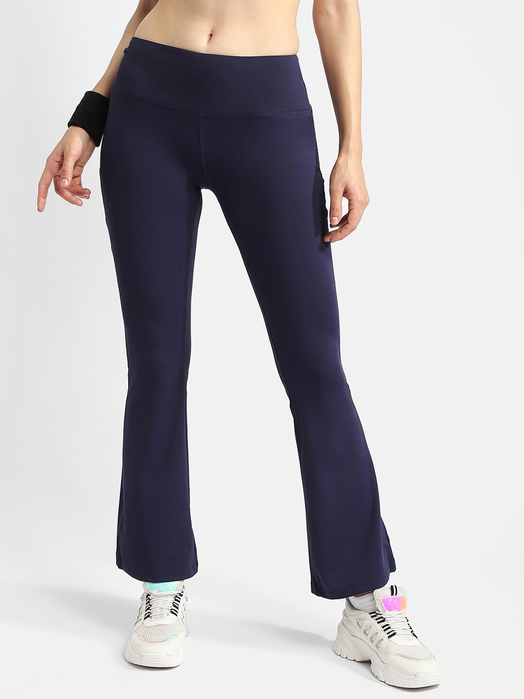 

Madame Women Mid-Rise Track Pants, Navy blue