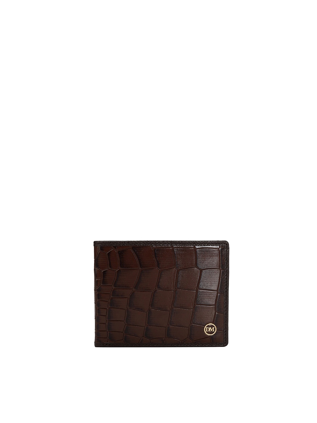 

Da Milano Men Textured Leather Two Fold Wallet, Brown