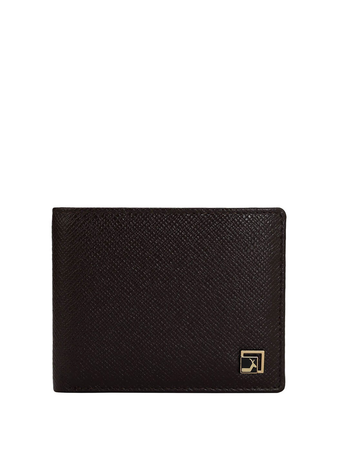 

Da Milano Men Textured Textured Leather Two Fold Wallet, Brown