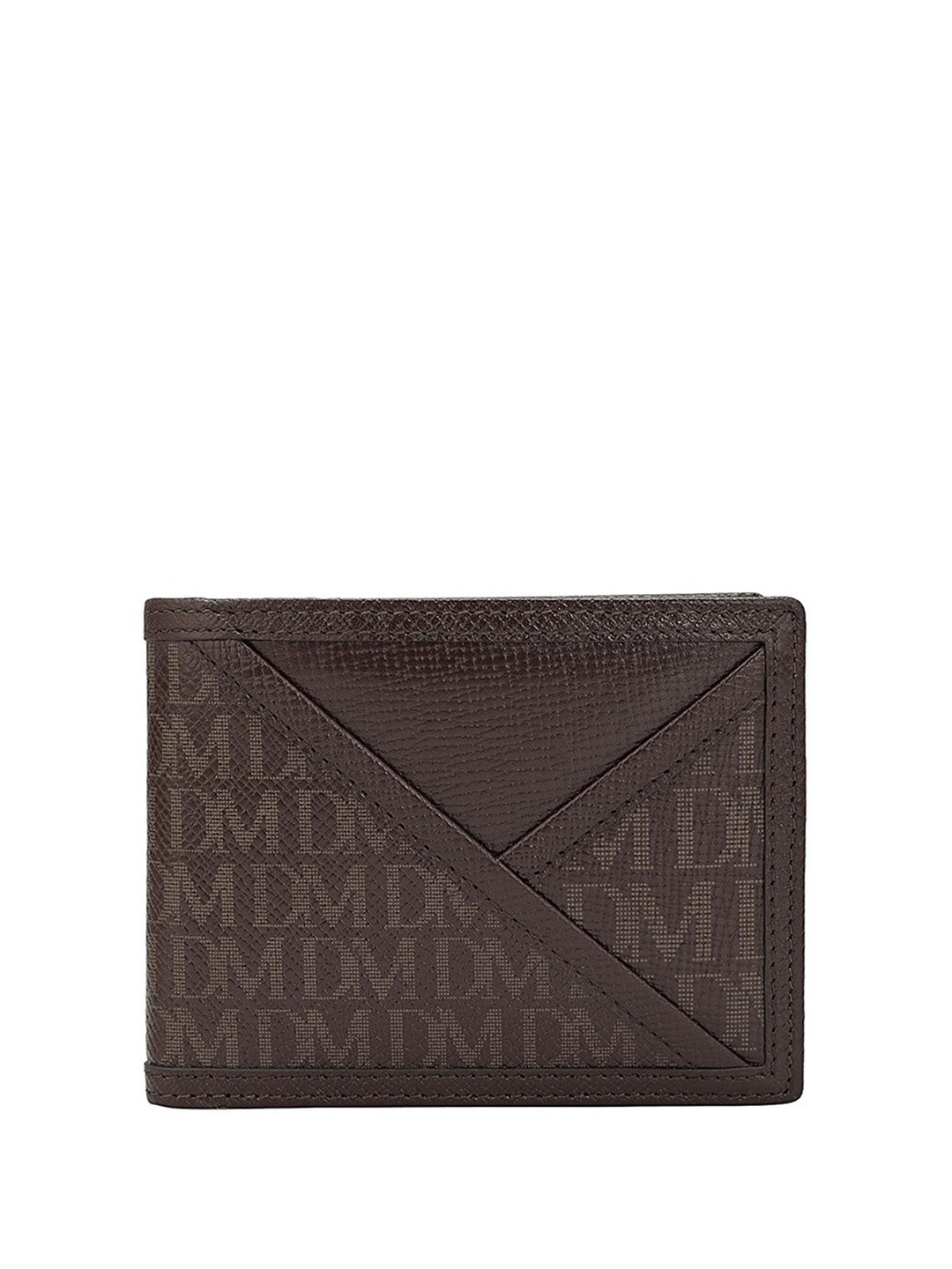 

Da Milano Men Typography Printed Leather Two Fold Wallet, Brown