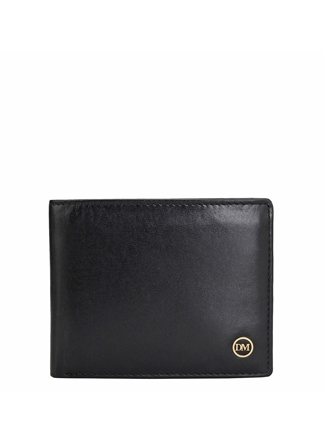

Da Milano Men Textured Leather Two Fold Wallet, Black