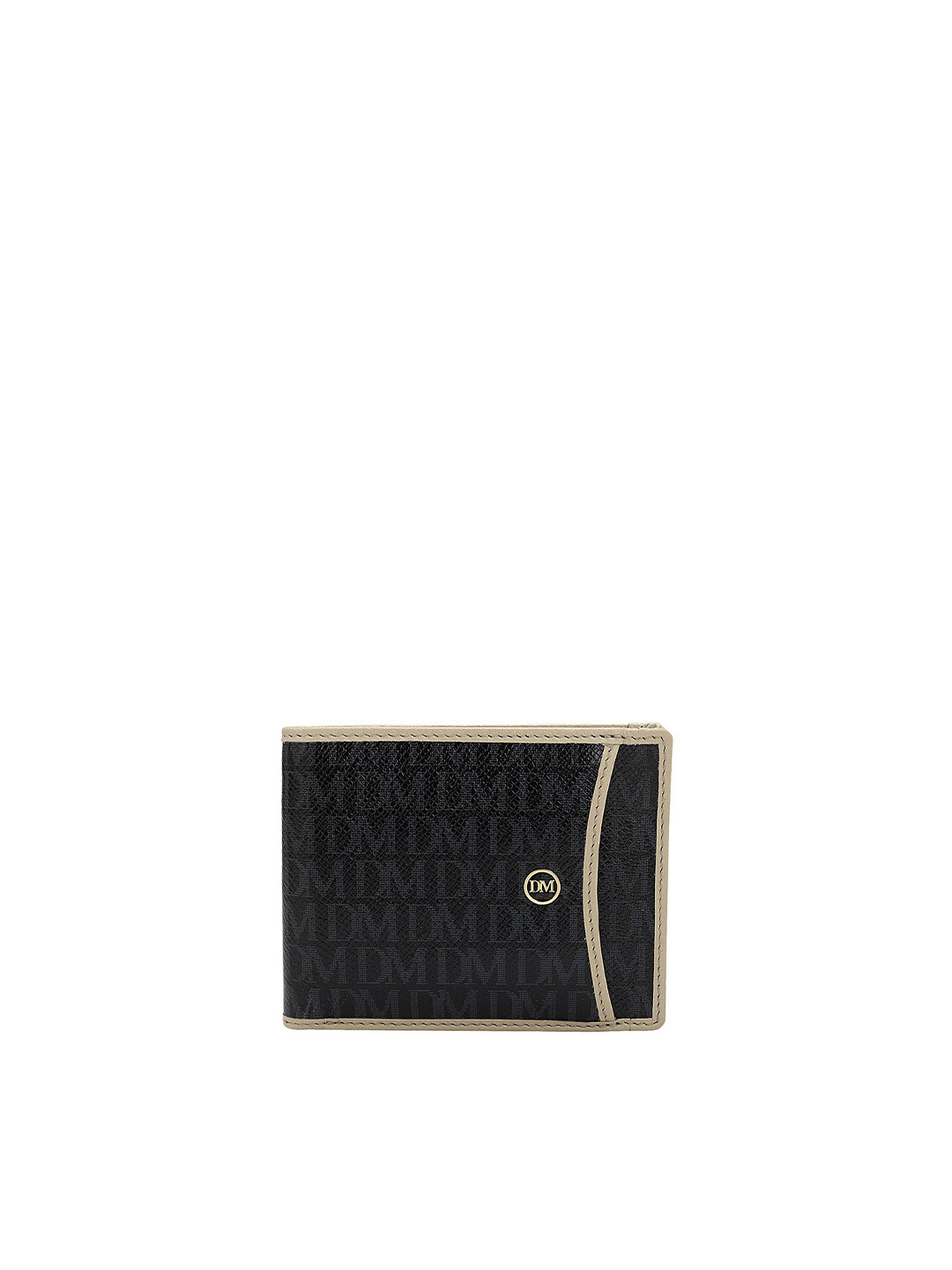 

Da Milano Men Typography Printed Leather Two Fold Wallet, Black