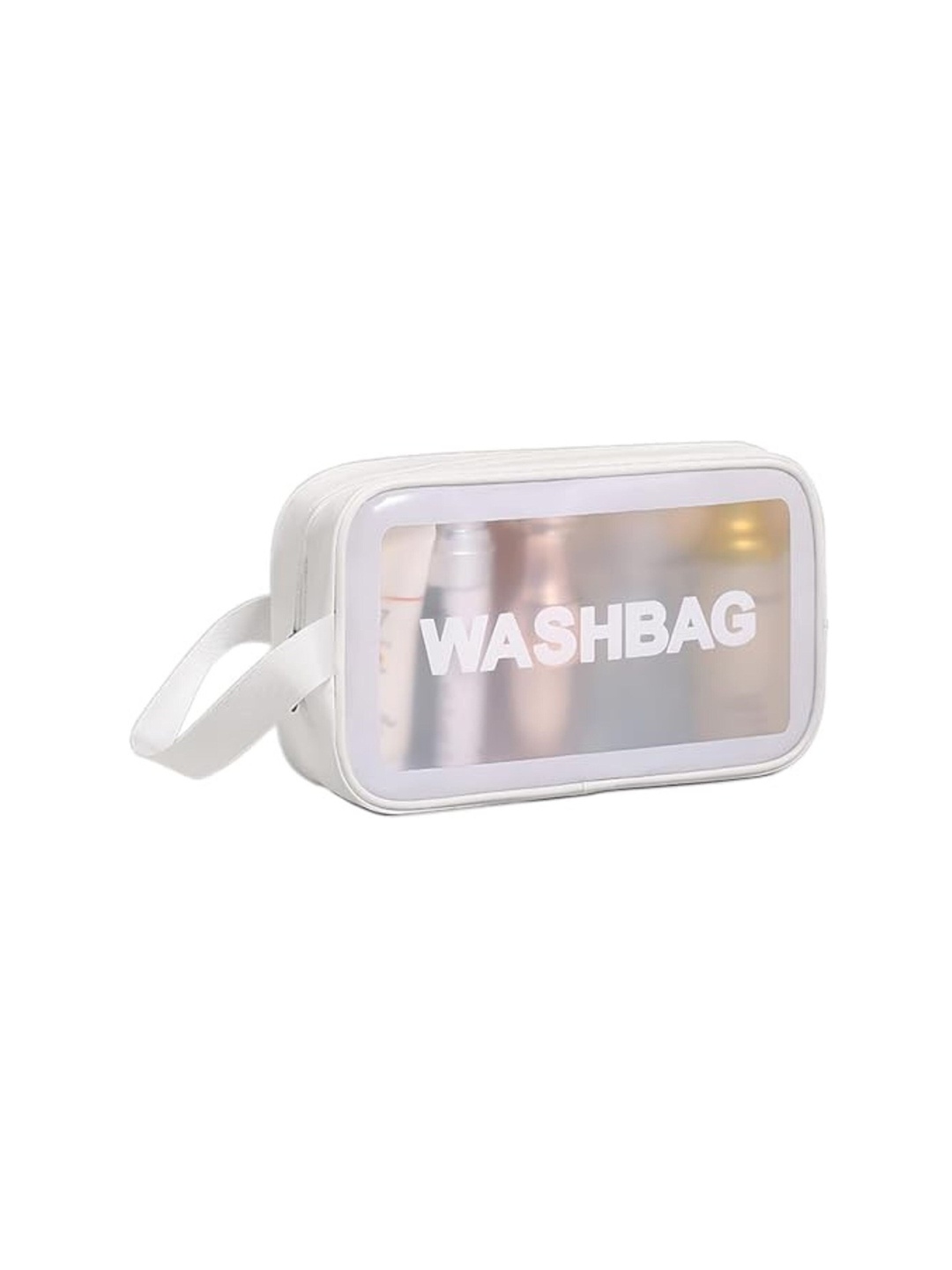 

ALLURE Washbag Printed Foldable Cosmetic Medium Travel Pouch Bag, White