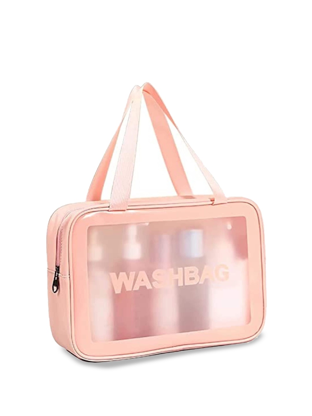 

ALLURE Washbag Printed Foldable Cosmetic Large Travel Pouch Bag, Pink
