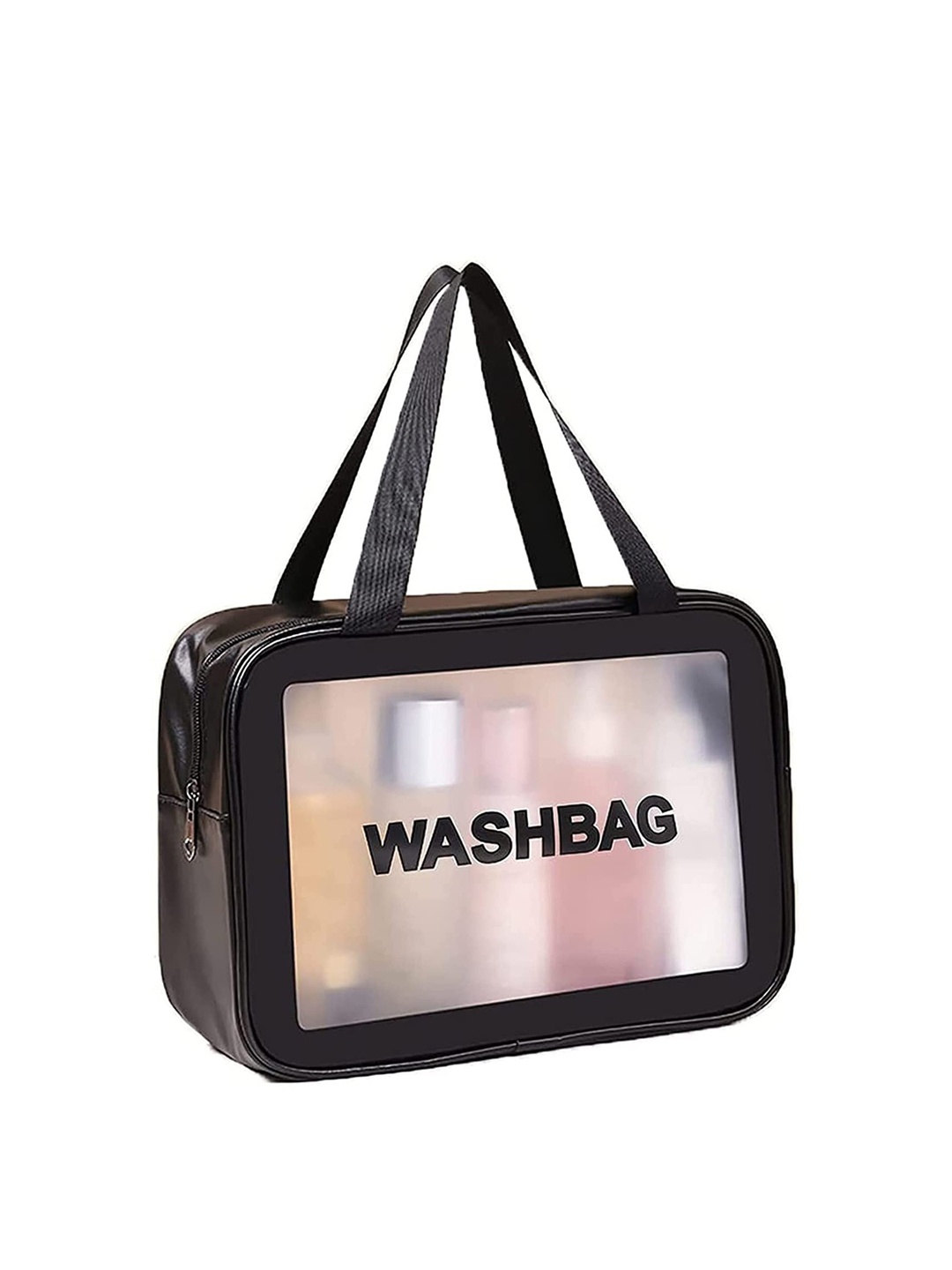 

ALLURE Washbag Printed Foldable Cosmetic Large Travel Pouch Bag, Black