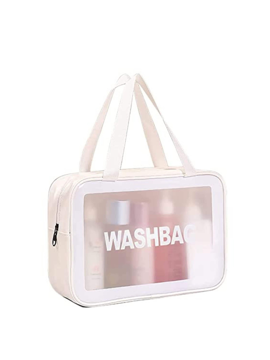 

ALLURE Washbag Printed Foldable Cosmetic Large Travel Pouch Bag, White