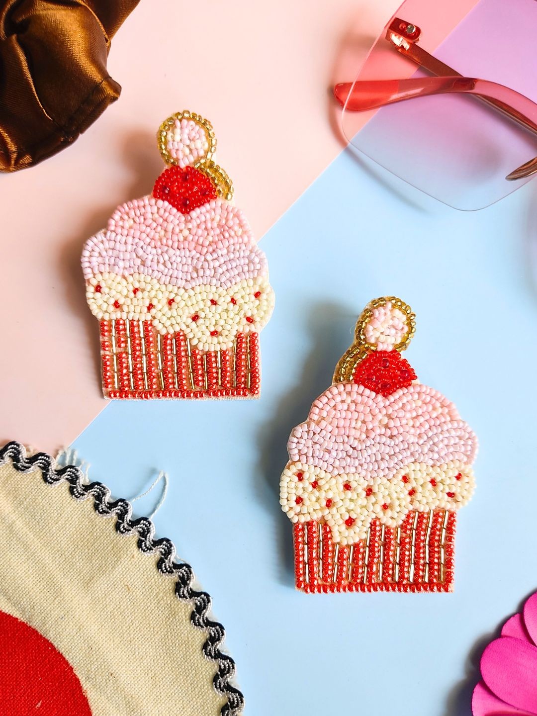 

DressBerry Beaded Contemporary Stud Earrings, Pink