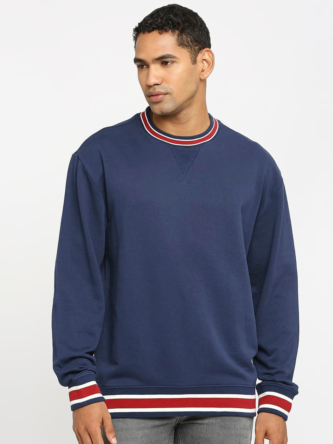 

Basics Comfort Fit Cotton Pullover Sweatshirt, Blue