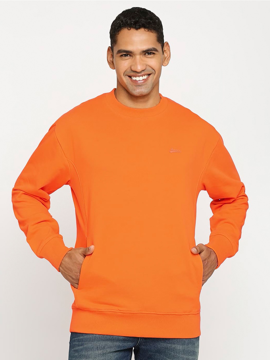 

Basics Men Sweatshirt, Orange