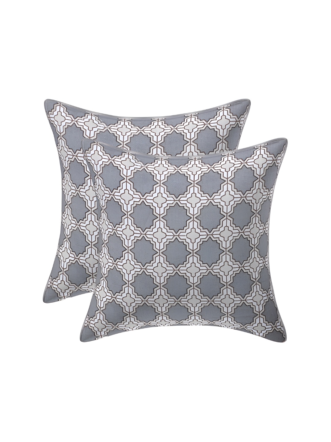 

Texstylers Grey 2 Pcs Cotton Square Cushion Covers