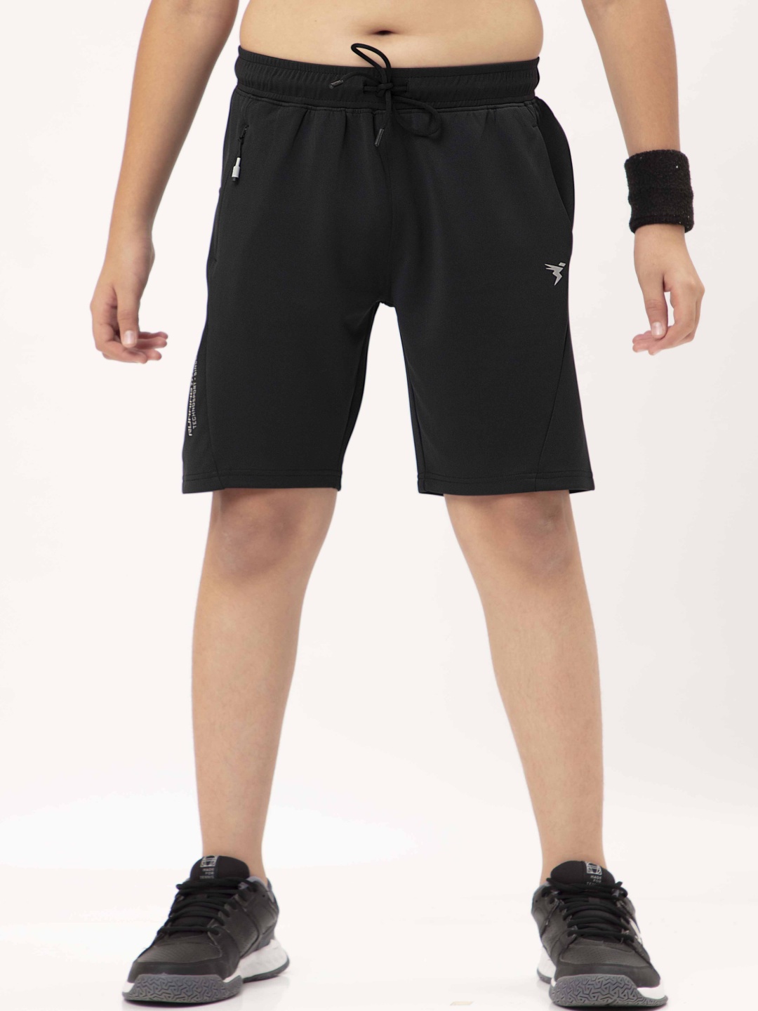 

Technosport Boys SS'24 Mid-Rise Rapid-Dry Gym Sports Shorts, Black