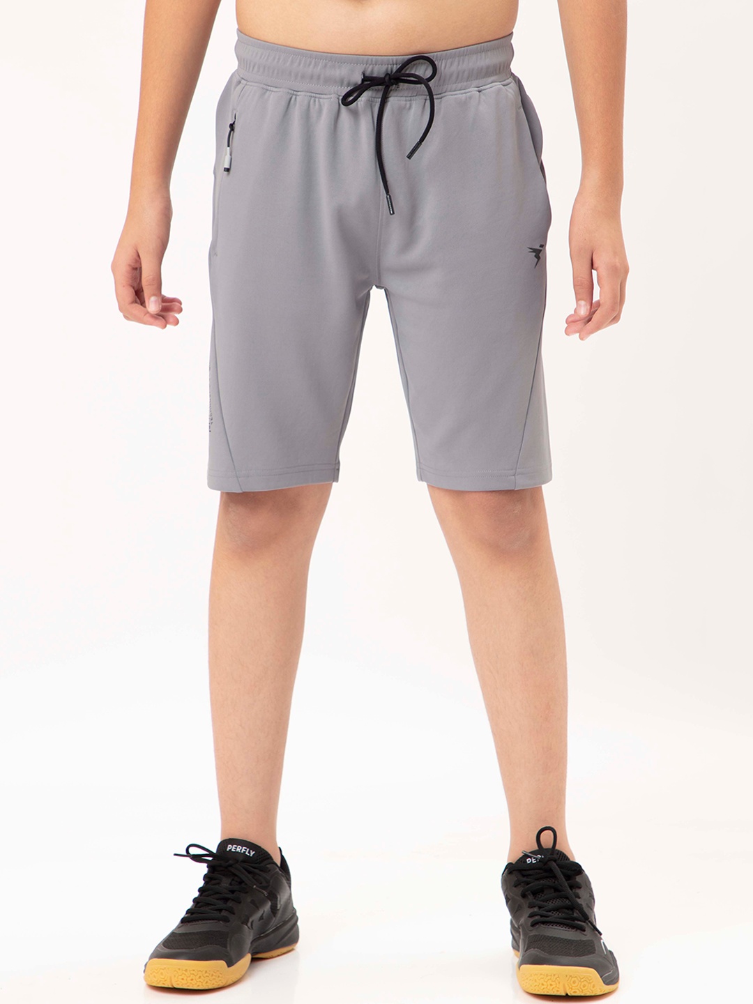 

Technosport Boys SS'24 Mid-Rise Rapid-Dry Gym Sports Shorts, Grey