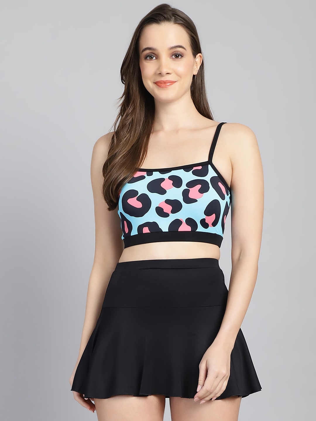 

CUKOO Animal Printed Two Piece Swim Set, Blue