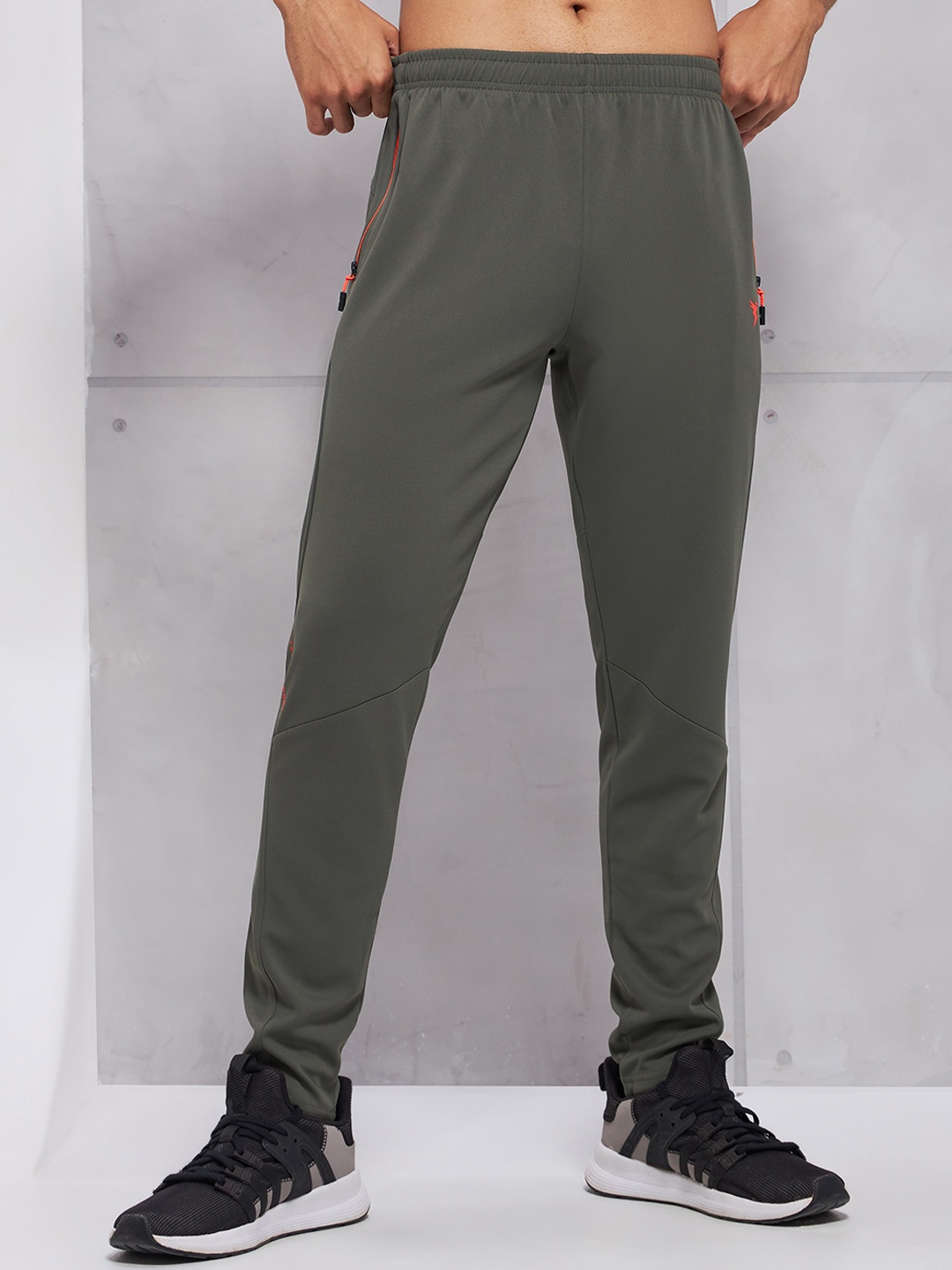 

Technosport Men SS'24 Slim Fit Mid-Rise Antimicrobial Track Pants, Grey