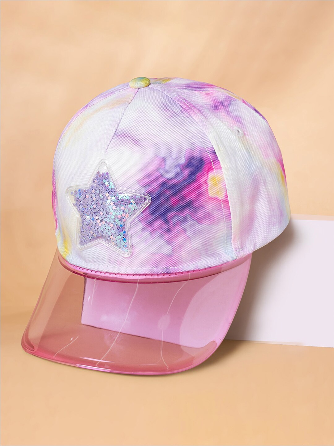 

Pantaloons Junior Girls Printed Cotton Baseball Cap, Pink