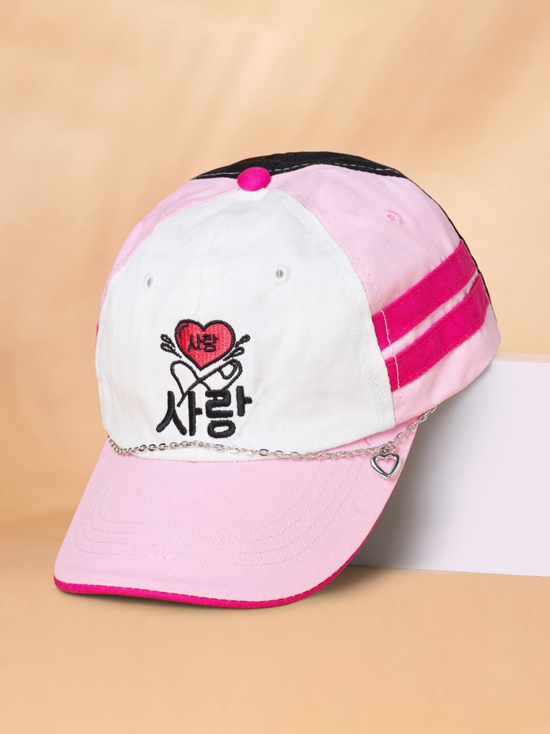 

Pantaloons Junior Girls Printed Cotton Baseball Cap, Pink