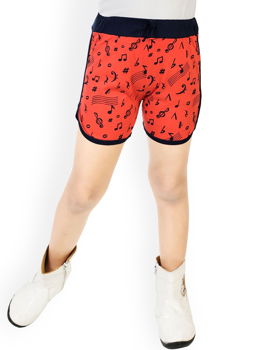 

BAESD Girls Graphic Printed Pure Cotton Shorts, Red