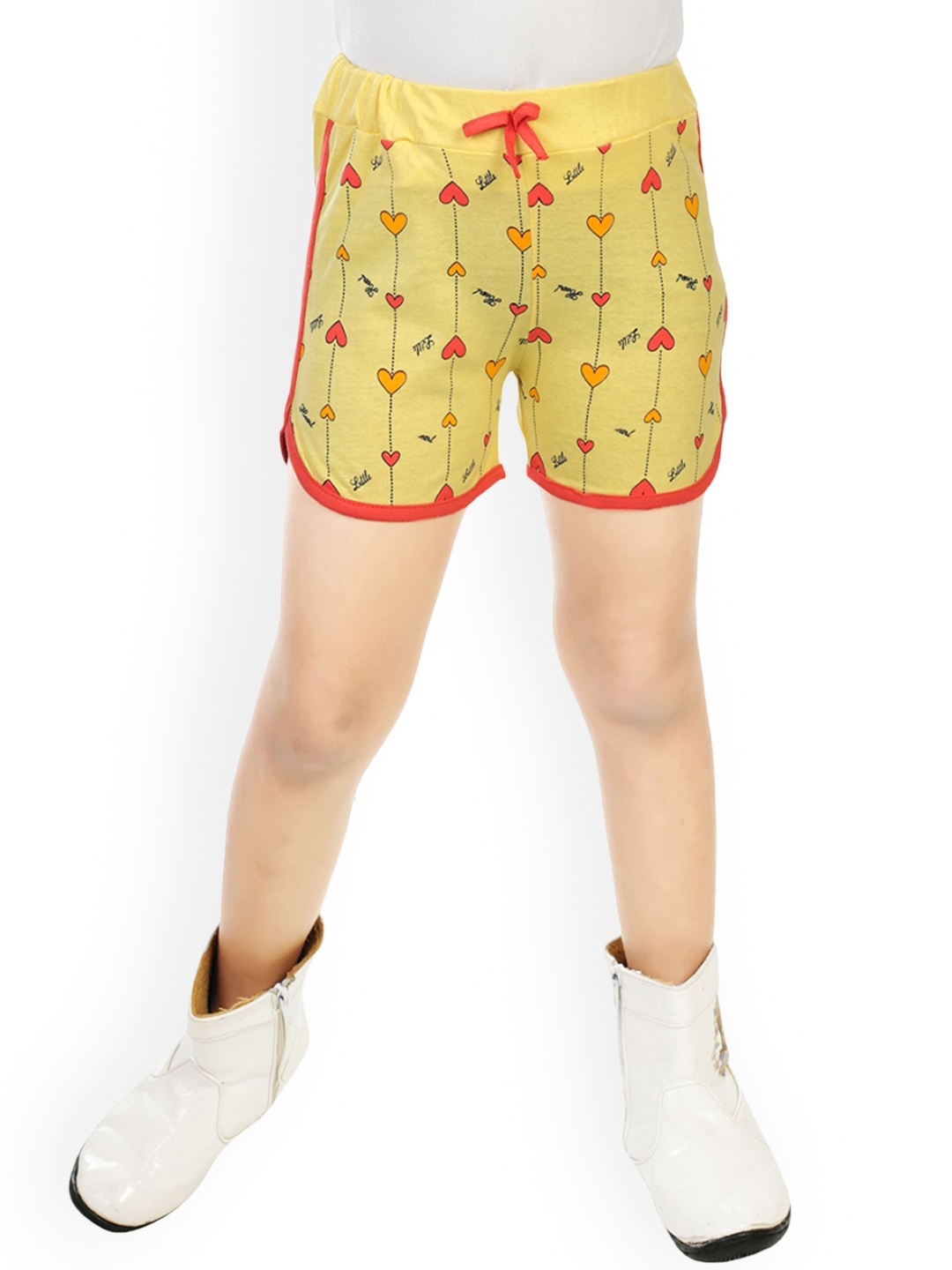 

BAESD Girls Geometric Printed Pure Cotton Cambric Hot Pant, Yellow