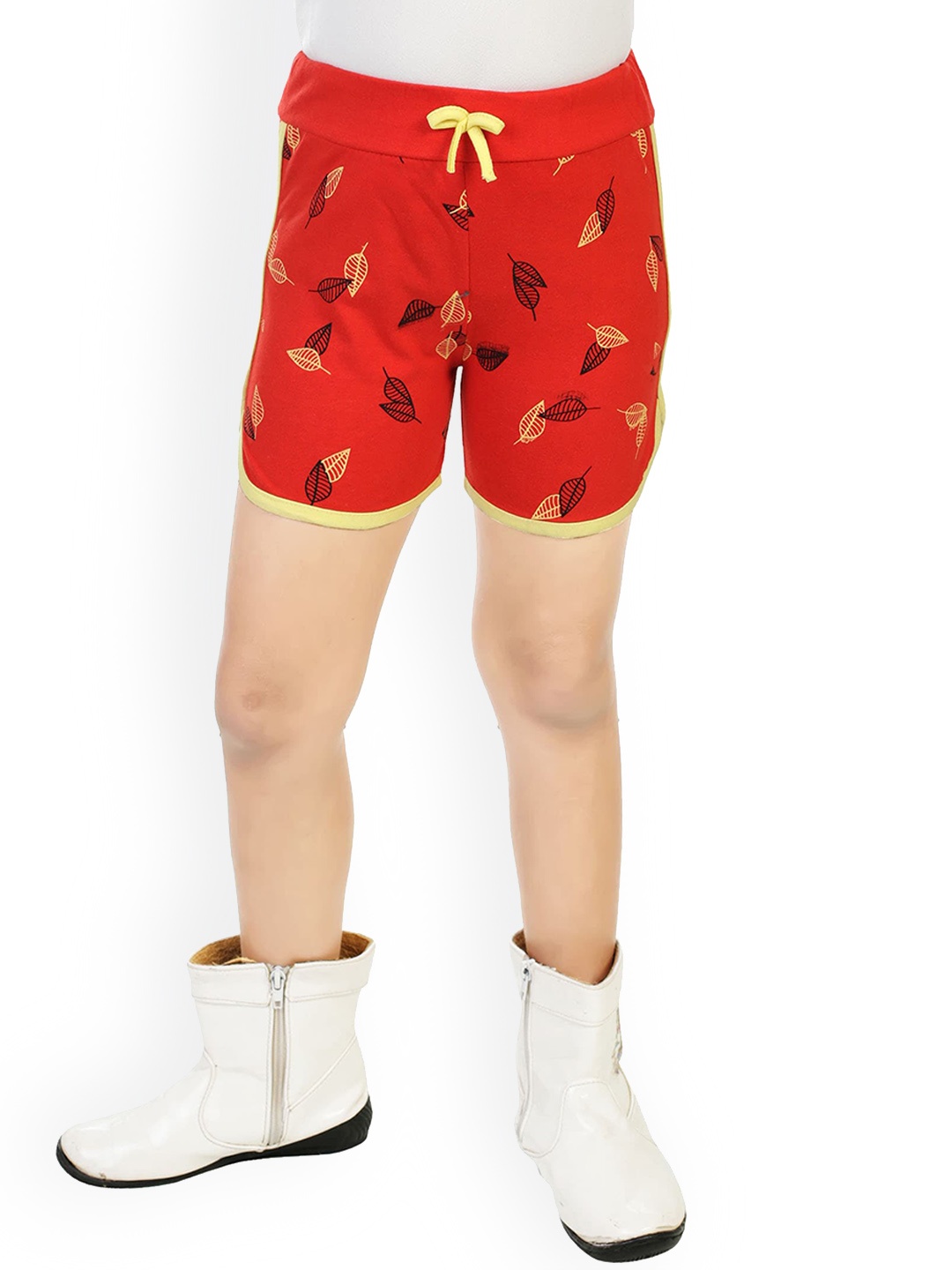 

BAESD Girls Printed Pure Cotton Shorts, Red