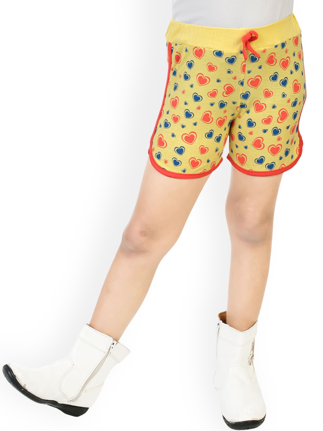 

BAESD Girls Printed Pure Cotton Shorts, Yellow