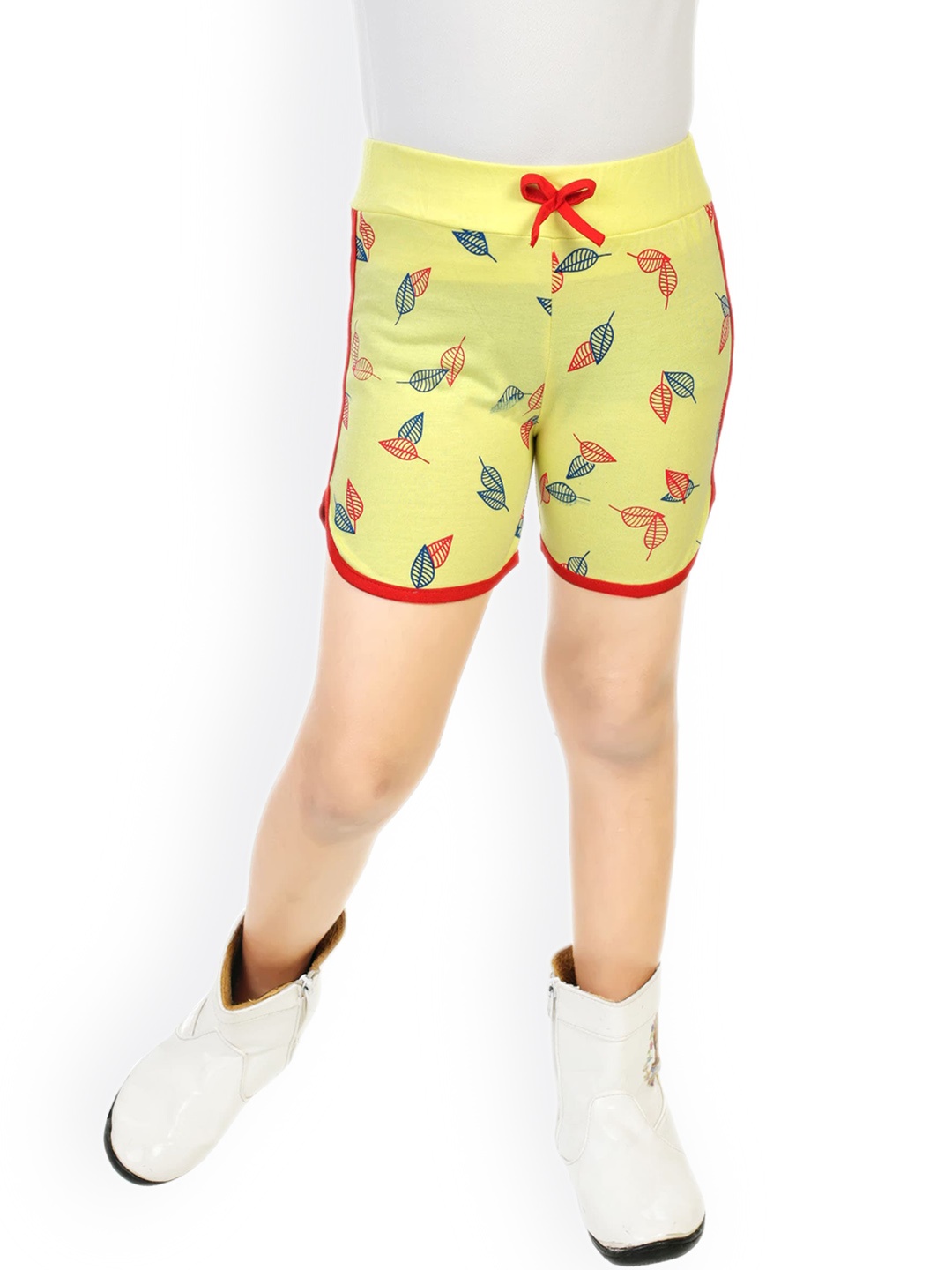 

BAESD Girls Printed Pure Cotton Shorts, Yellow