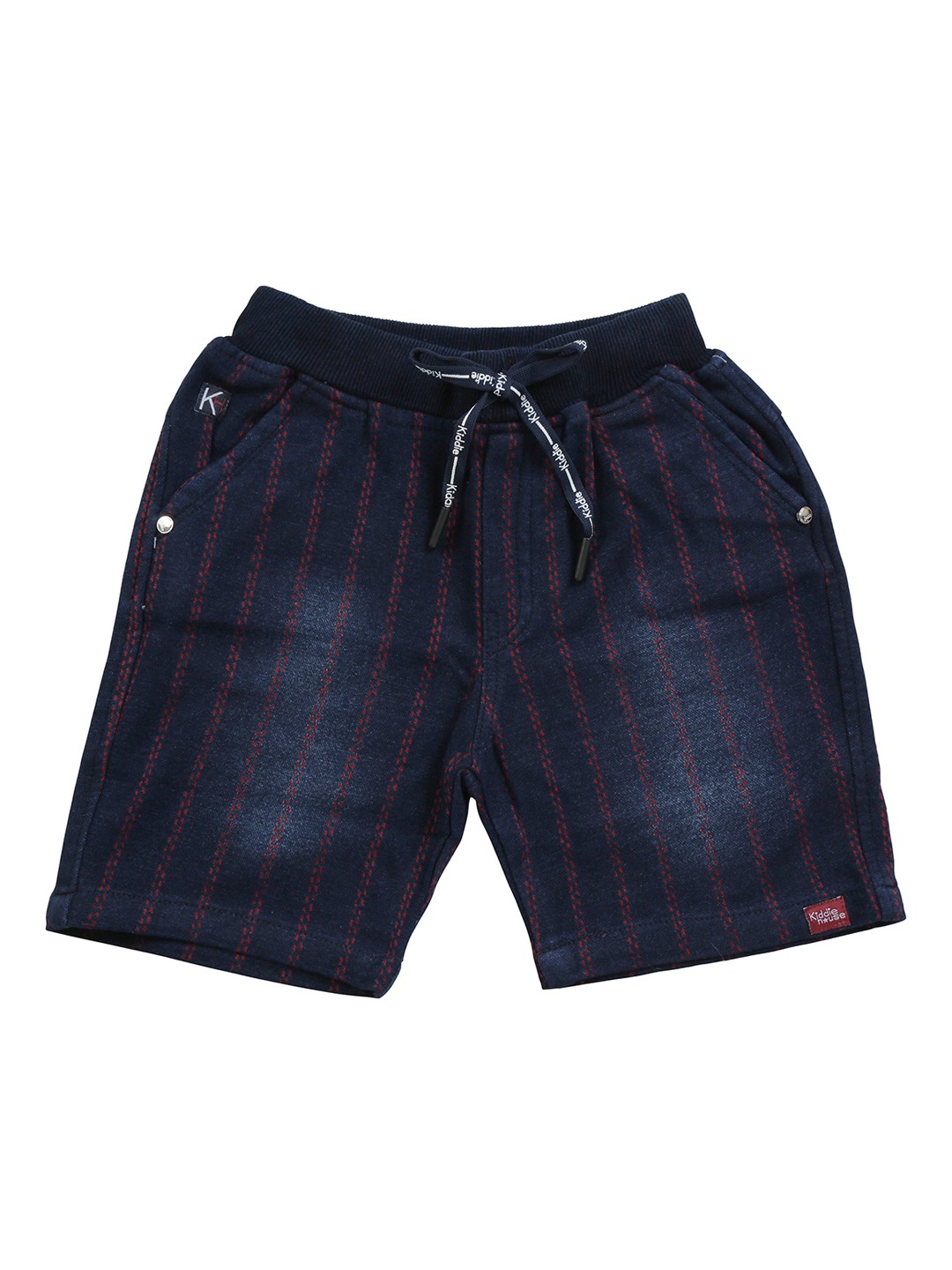

BAESD Boys Striped Denim Shorts, Red