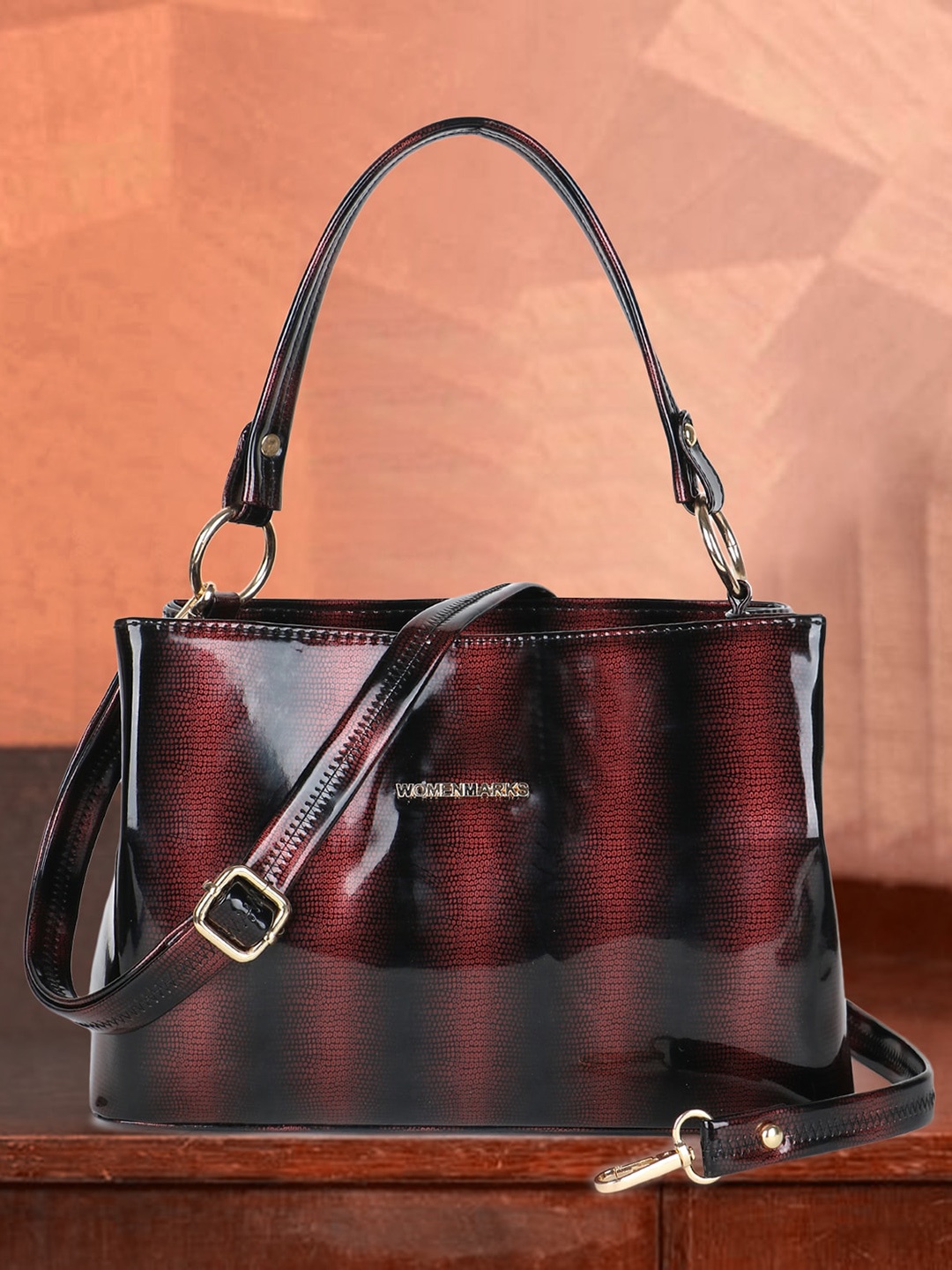 

WOMEN MARKS Striped Structured Shoulder, Brown