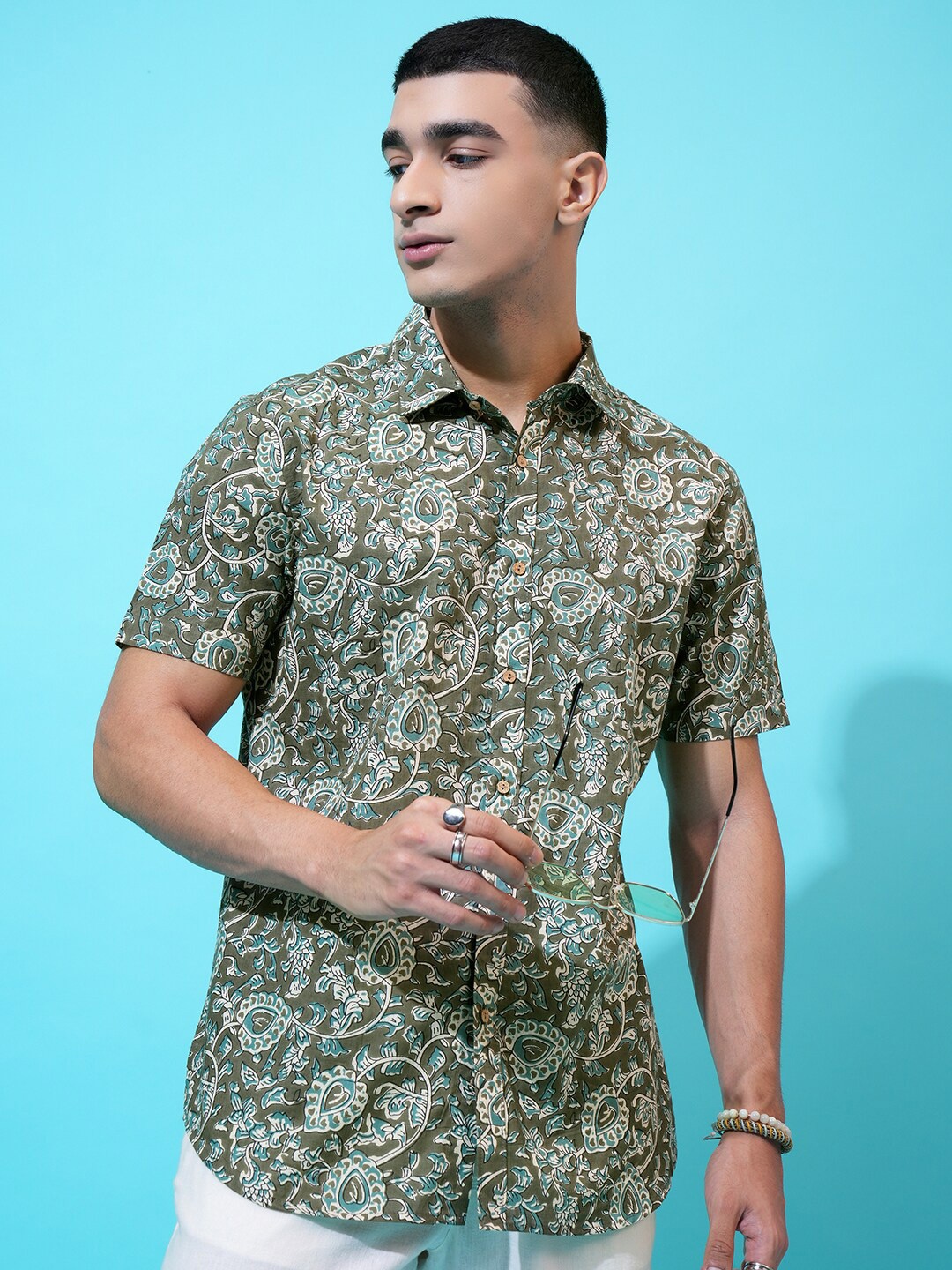 

HIGHLANDER Printed Slim Fit Shirt, Grey