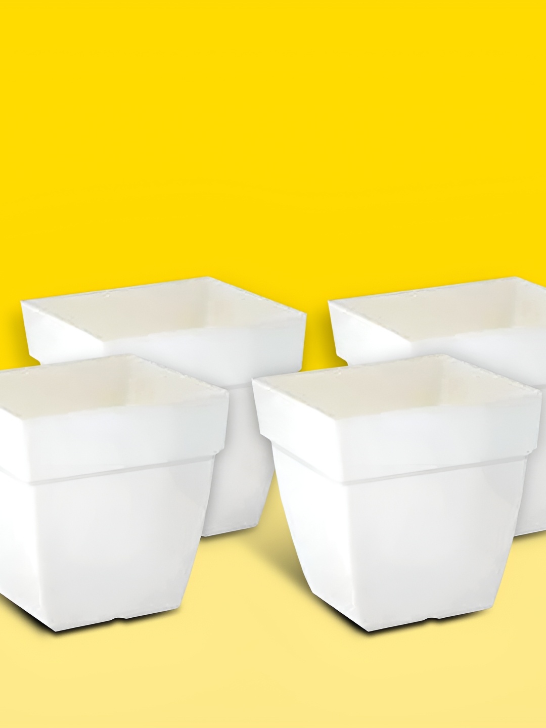 

10club White 4 Pcs Light Weight Planter