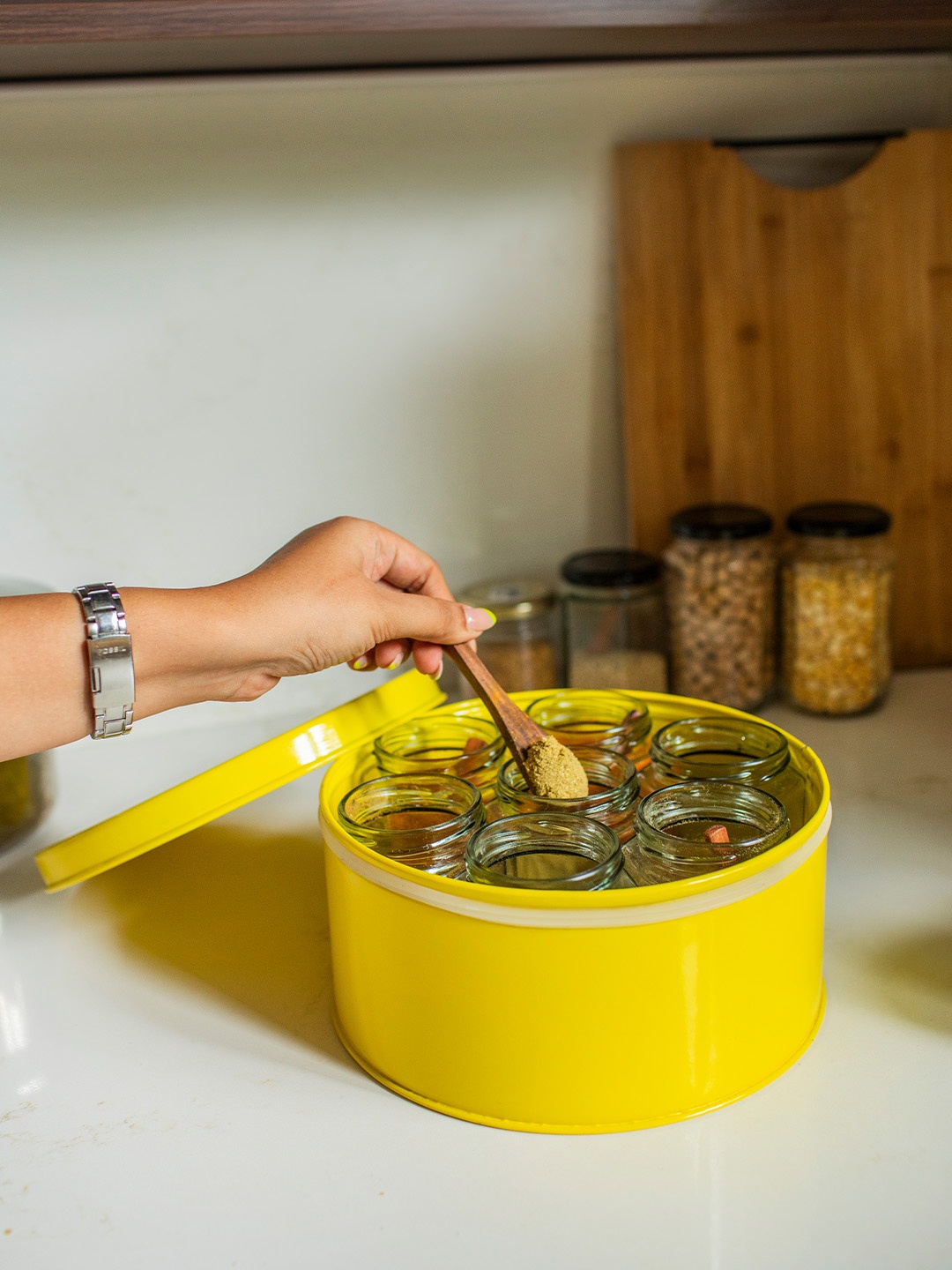 

10club Yellow Round Durable Nested Metal Storage Box