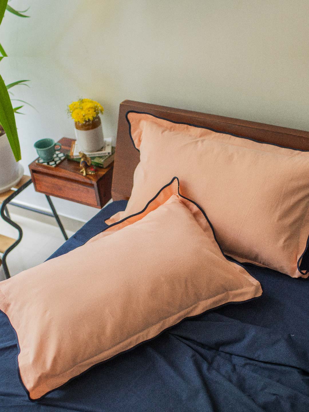 

10Club 1pc Cotton Pillow Cover, Peach
