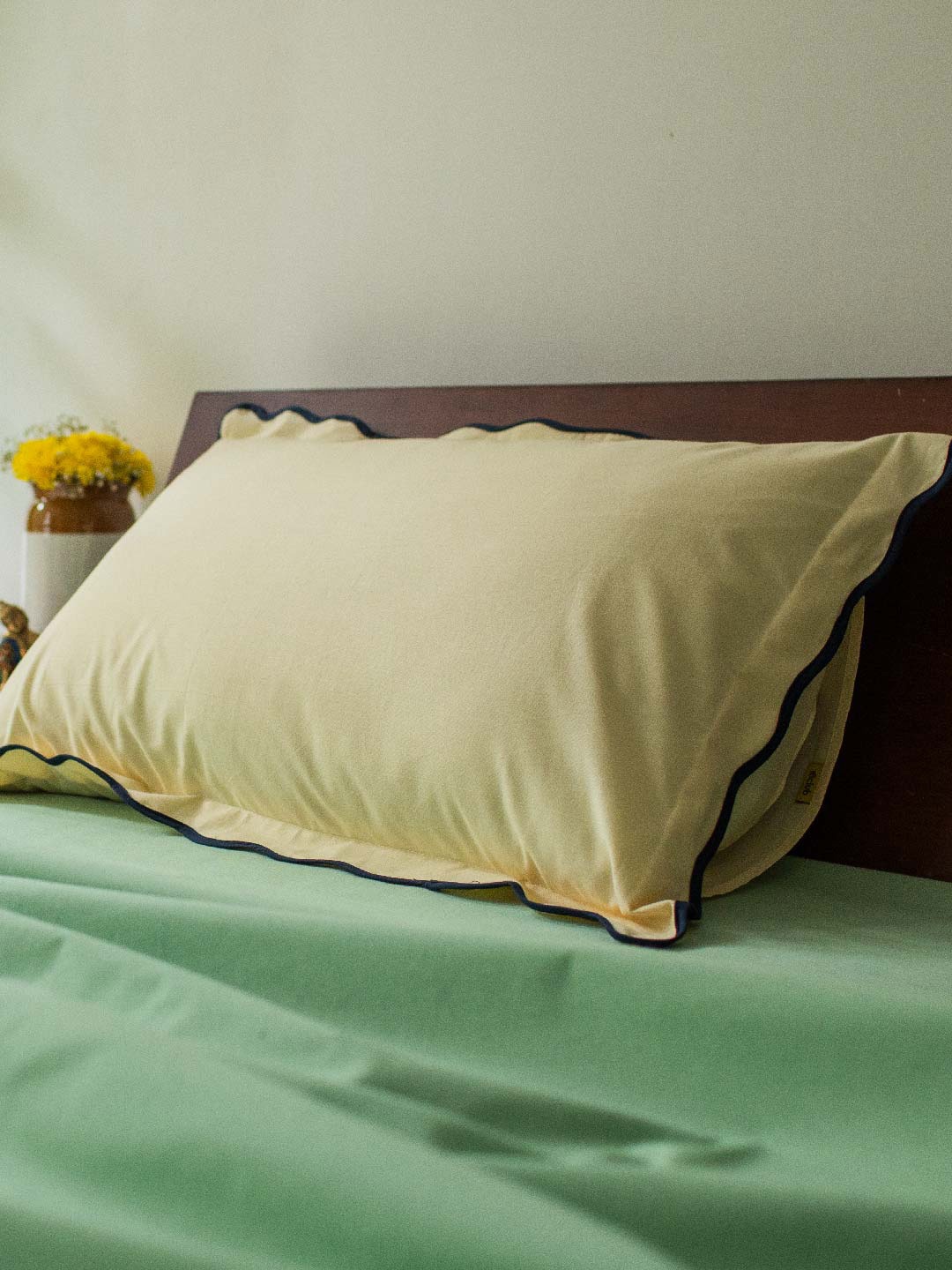 

10Club 1pc Cotton Pillow Cover, Beige