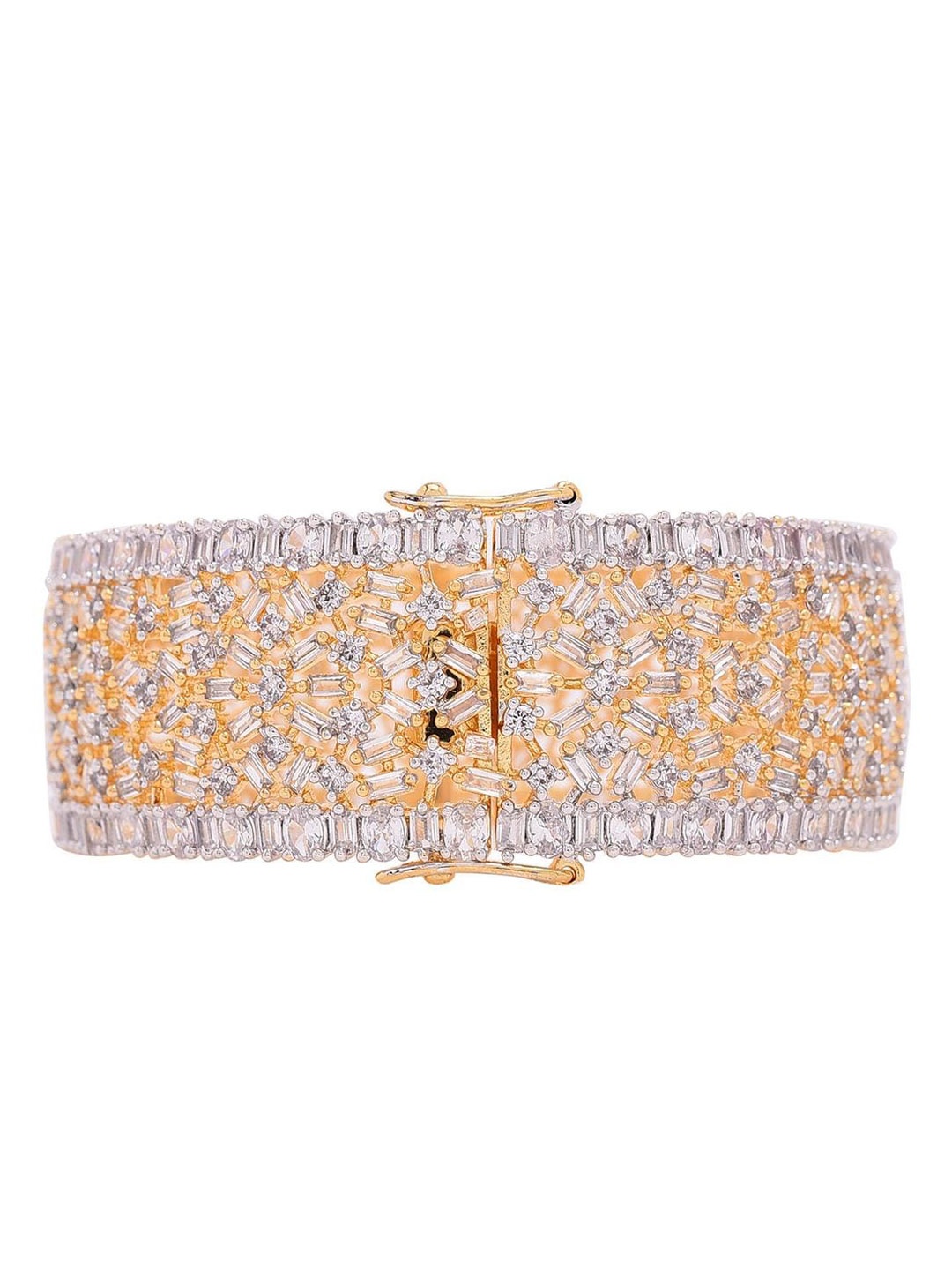 

RATNAVALI JEWELS Gold-Plated AD Stone-Studded Bangle