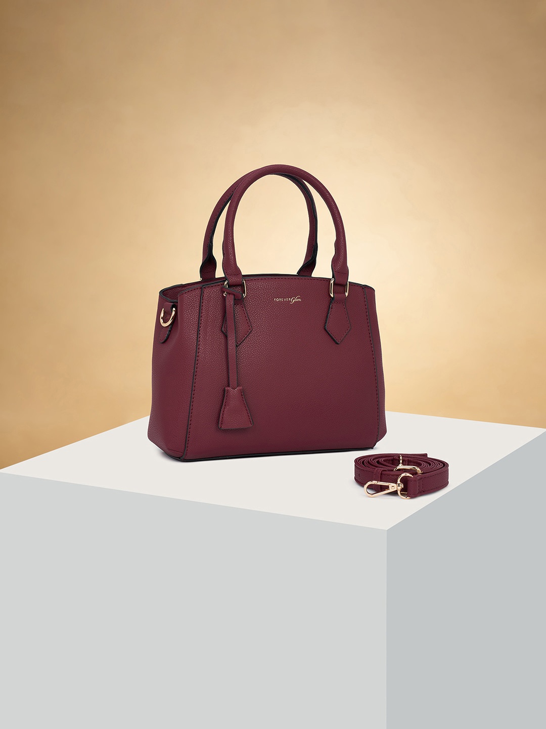 

Forever Glam by Pantaloons Structured Handheld Bag, Red