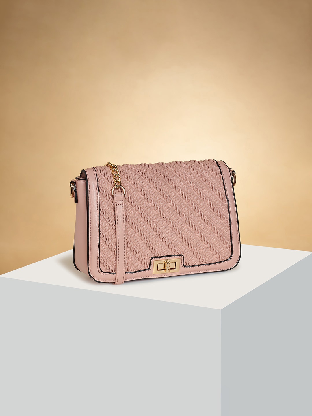 

Forever Glam by Pantaloons Structured Sling Bag, Pink