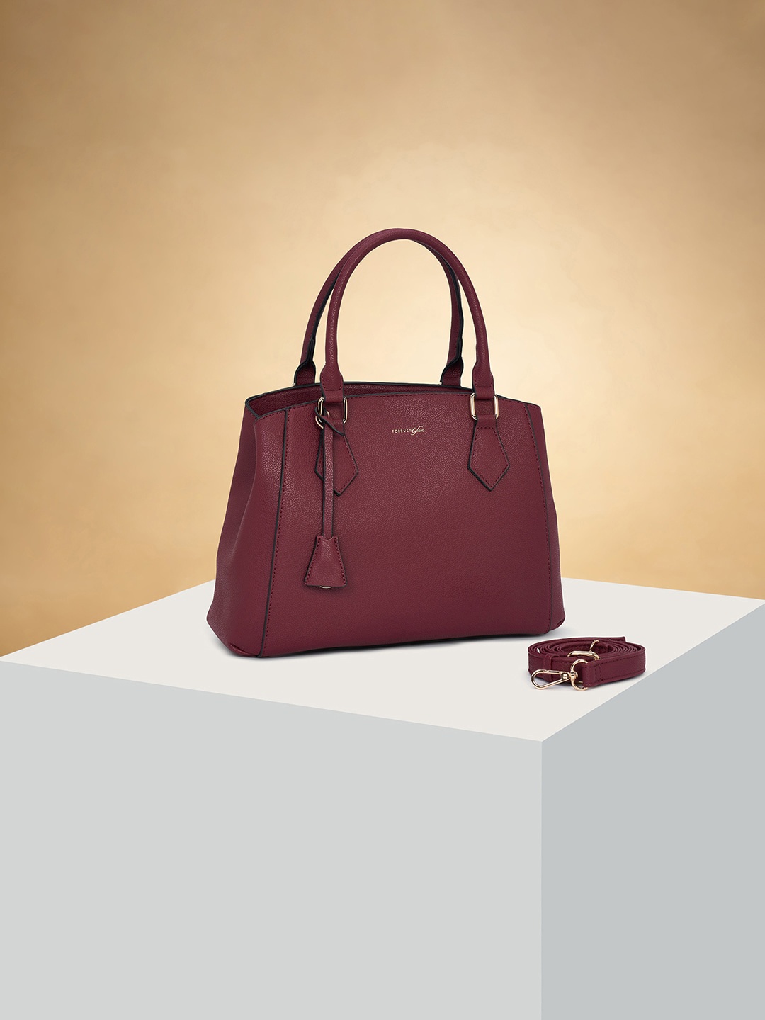 

Forever Glam by Pantaloons Structured Handheld Bag, Red