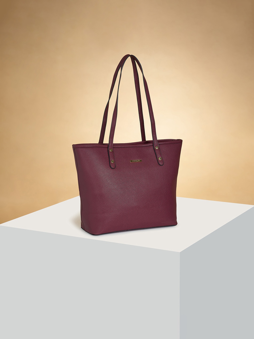 

Forever Glam by Pantaloons Textured Structured Shoulder Bag, Burgundy