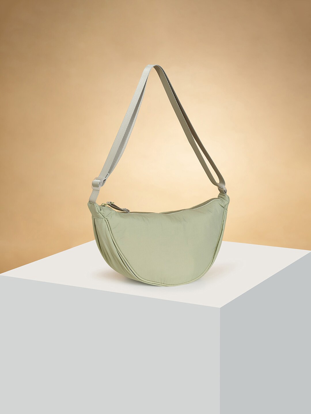 

Forever Glam by Pantaloons Oversized Half Moon Handheld Bag, Green