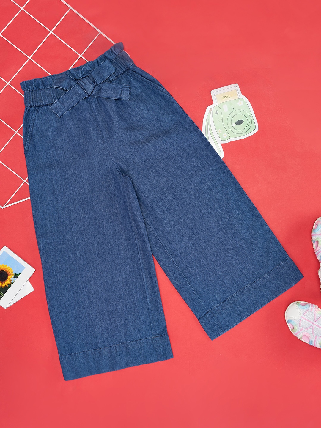 

Pantaloons Junior Girls Flared Clean Look Cotton Jeans, Blue