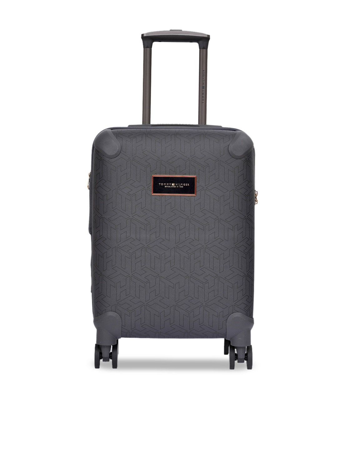 

Tommy Hilfiger Jazz Printed Hard Sided Cabin Trolley Bag - 42 L, Grey