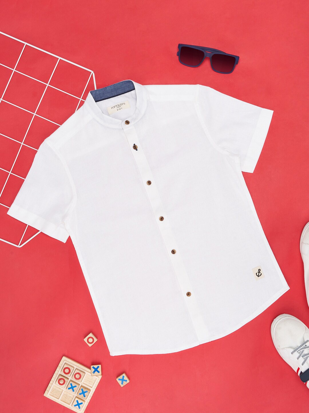 

Pantaloons Junior Boys Mandarin Collar Short Sleeves Cotton Casual Shirt, White