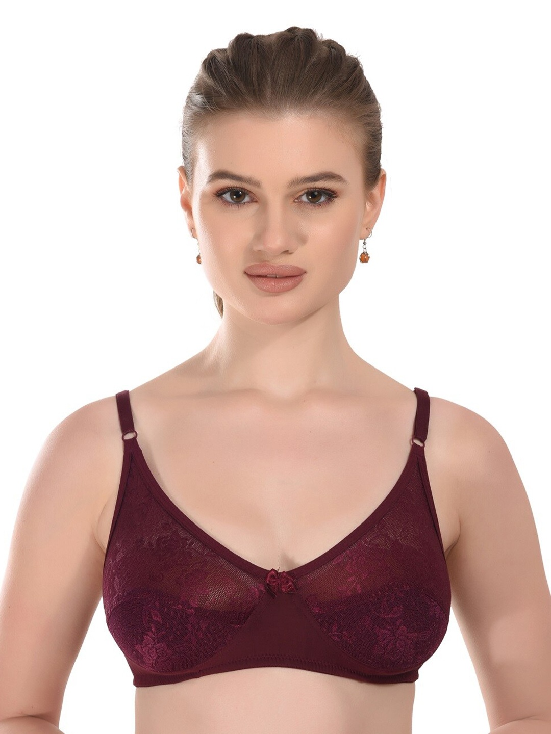 

new blue eyes Full Coverage Lightly Padded Everyday Bra With All Day Comfort, Maroon