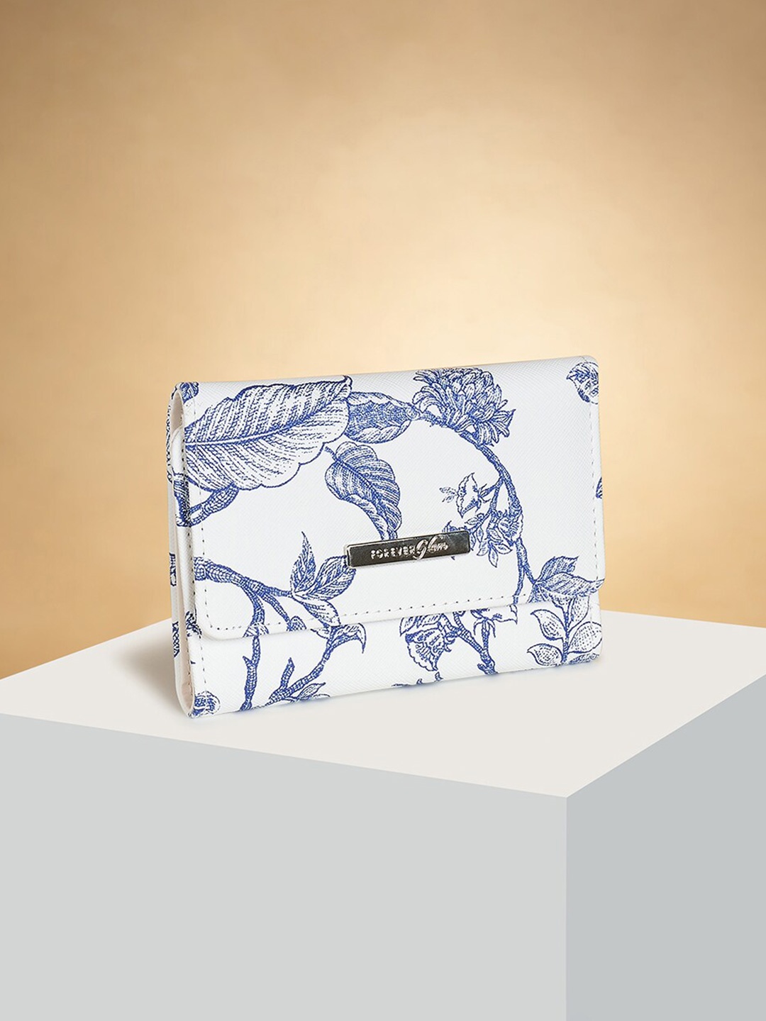 

Forever Glam by Pantaloons Floral Printed Two Fold Wallet, Blue