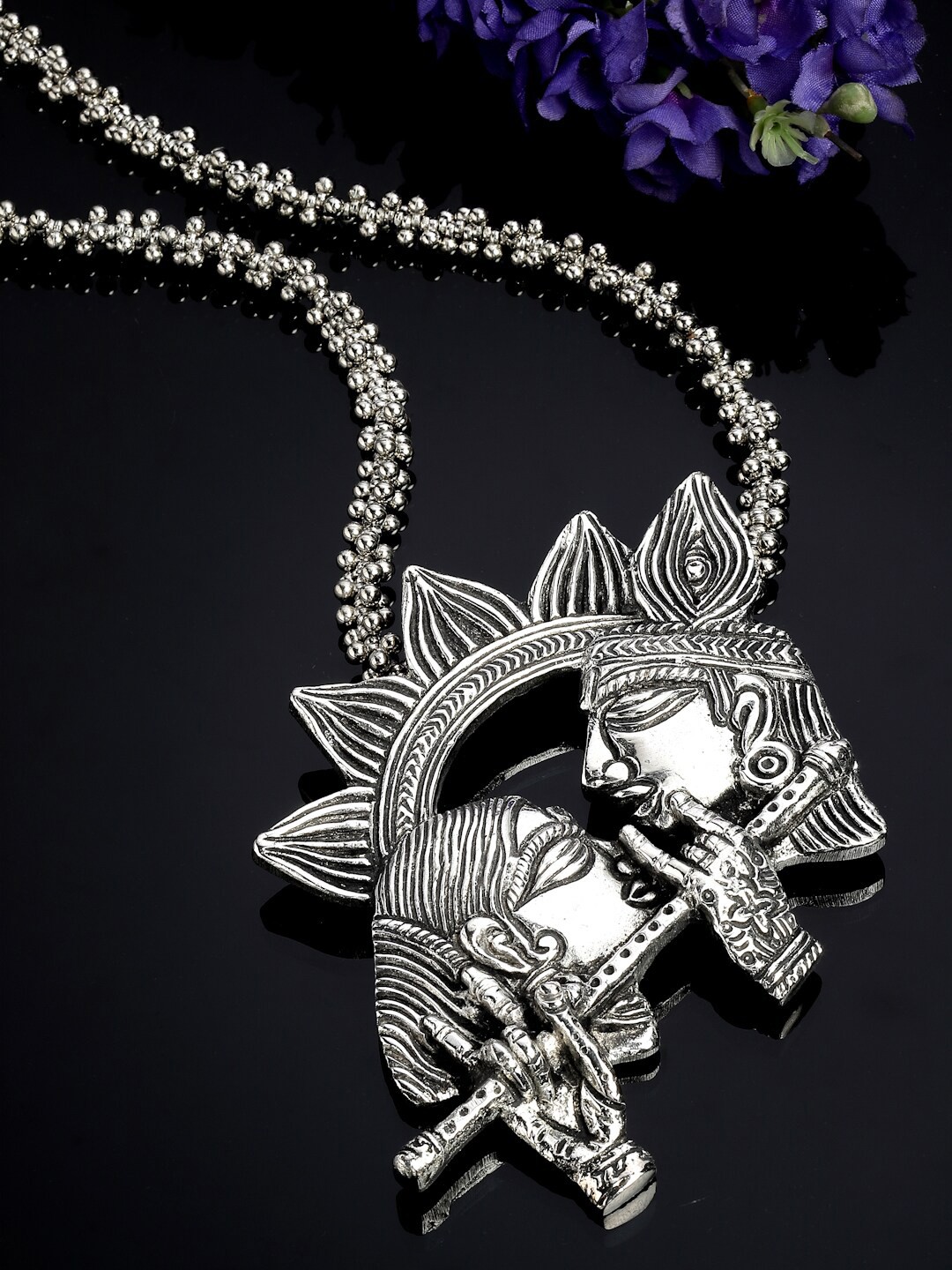 

CHUI MUI Oxidised Artificial Beads Necklace, Silver