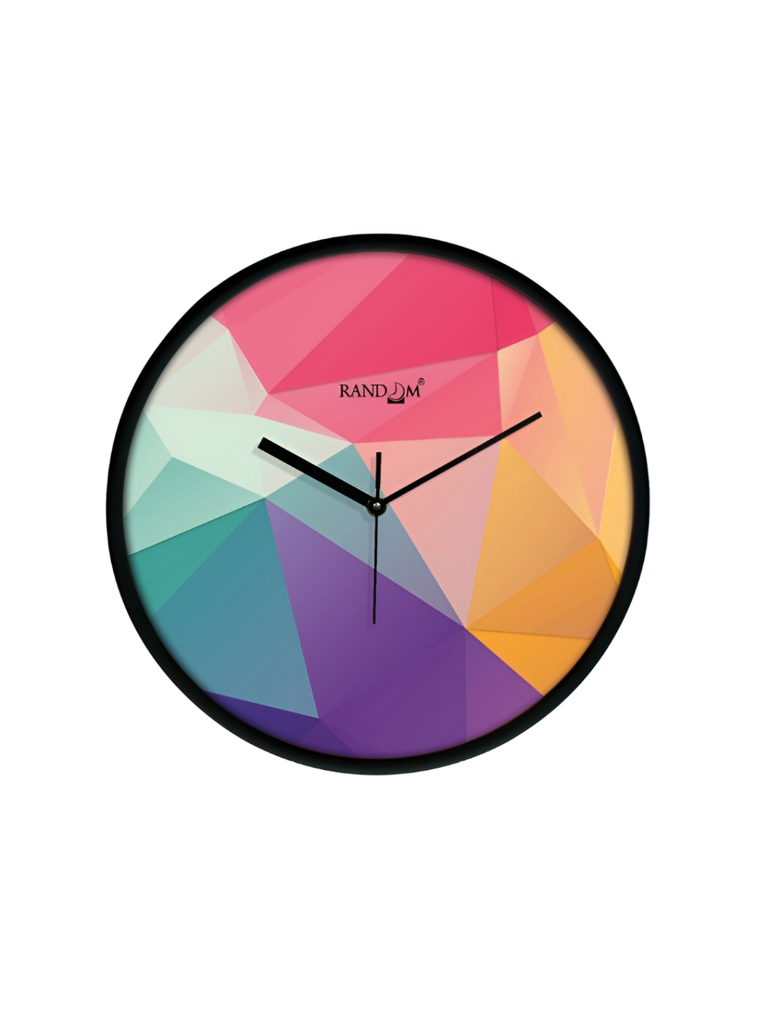 

RANDOM Black & Pink Printed Contemporary Round Wall Clock